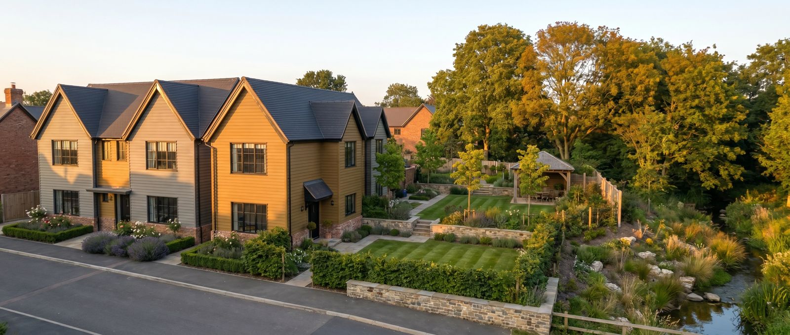 Concept impressions — townhouses and creekside heritage garden